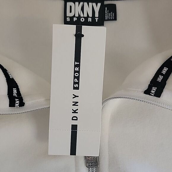 DKNY sport full zip fleece jacket in cloud white Women's Size 1X - Picture 12 of 14